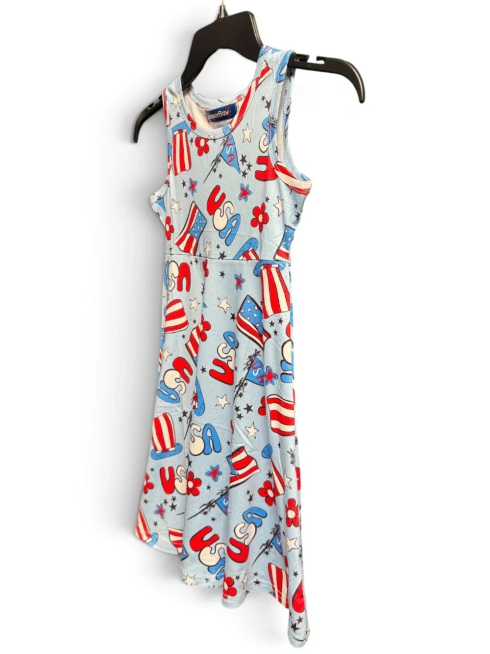 NWOT BesserBay Girls USA Patriotic Dress 4T 4th July American Flag